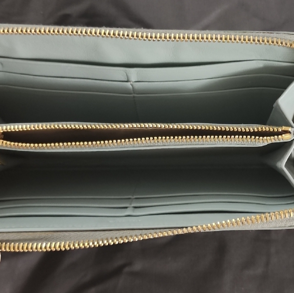 Prada **AUTHENTIC  Sky Blue Leather Wallet - Picture 3 of 10